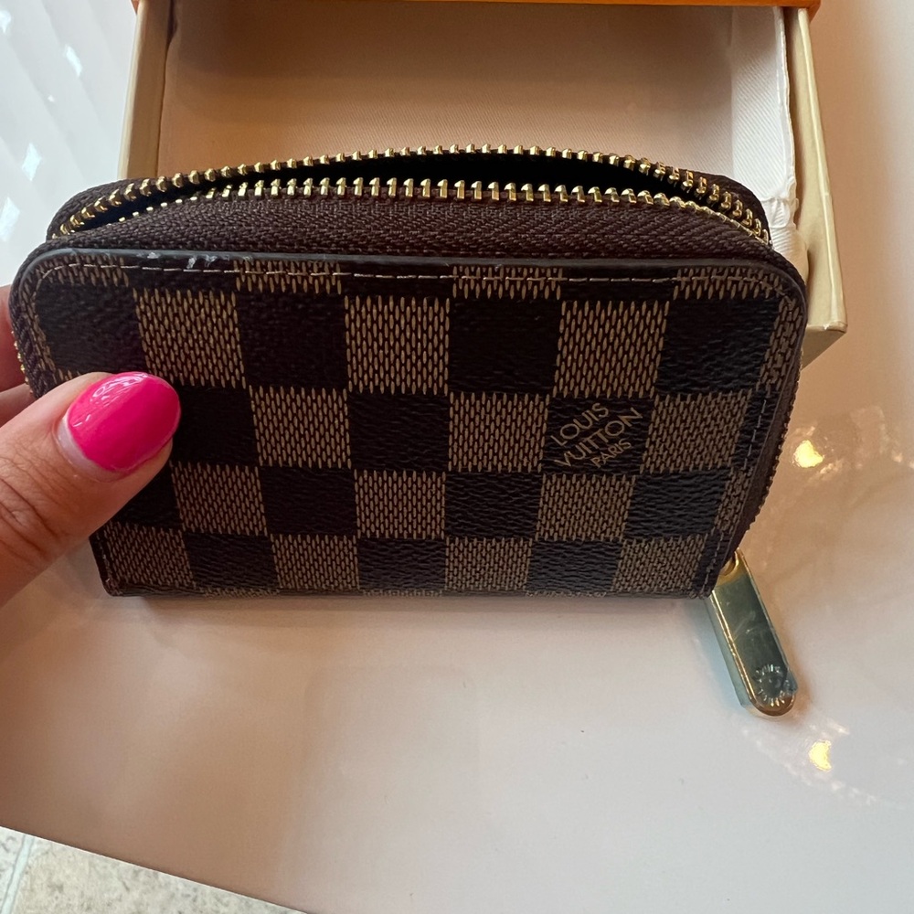 Brown checkered wallet